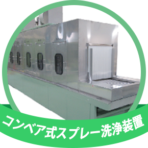 コンベヤ式スプレー洗浄装置